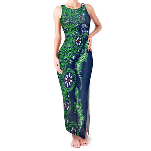 Canberra Raiders NAIDOC Week 2026 Family Matching Tank Maxi Dress and Hawaiian Shirt Aboriginal Lizard Dot Painting - 50 Years of Deadly