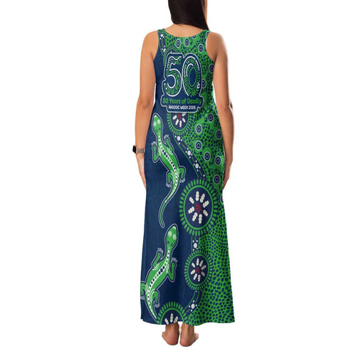 Canberra Raiders NAIDOC Week 2026 Family Matching Tank Maxi Dress and Hawaiian Shirt Aboriginal Lizard Dot Painting - 50 Years of Deadly