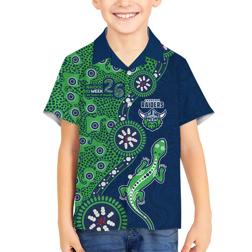 Canberra Raiders NAIDOC Week 2026 Family Matching Tank Maxi Dress and Hawaiian Shirt Aboriginal Lizard Dot Painting - 50 Years of Deadly