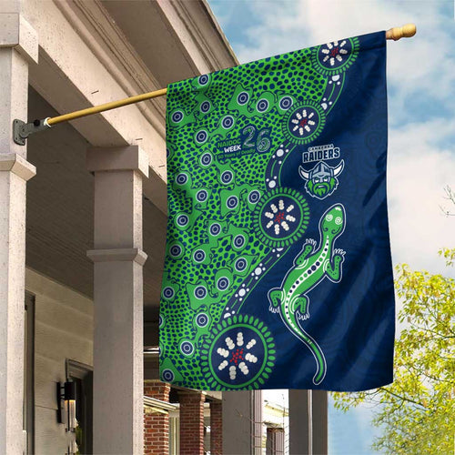 Canberra Raiders NAIDOC Week 2026 Garden Flag Aboriginal Lizard Dot Painting - 50 Years of Deadly