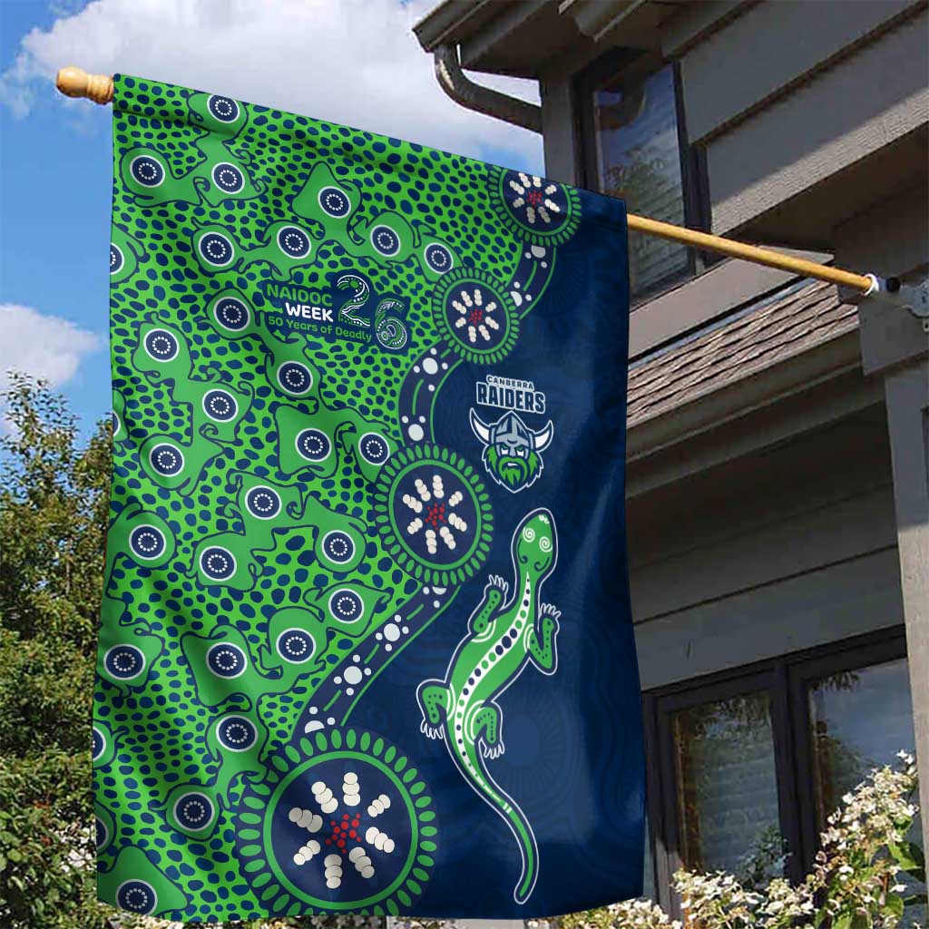 Canberra Raiders NAIDOC Week 2026 Garden Flag Aboriginal Lizard Dot Painting - 50 Years of Deadly
