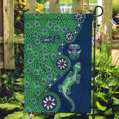 Canberra Raiders NAIDOC Week 2026 Garden Flag Aboriginal Lizard Dot Painting - 50 Years of Deadly