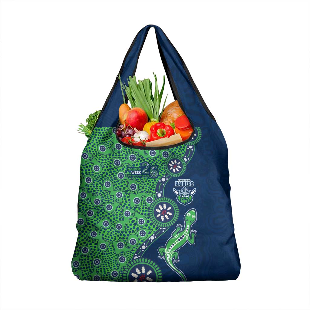 Canberra Raiders NAIDOC Week 2026 Grocery Bag Aboriginal Lizard Dot Painting - 50 Years of Deadly