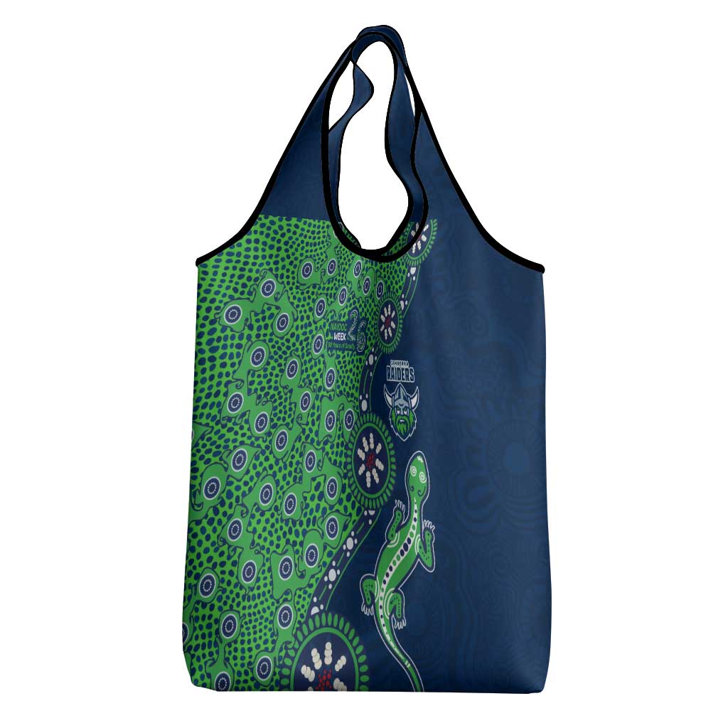 Canberra Raiders NAIDOC Week 2026 Grocery Bag Aboriginal Lizard Dot Painting - 50 Years of Deadly
