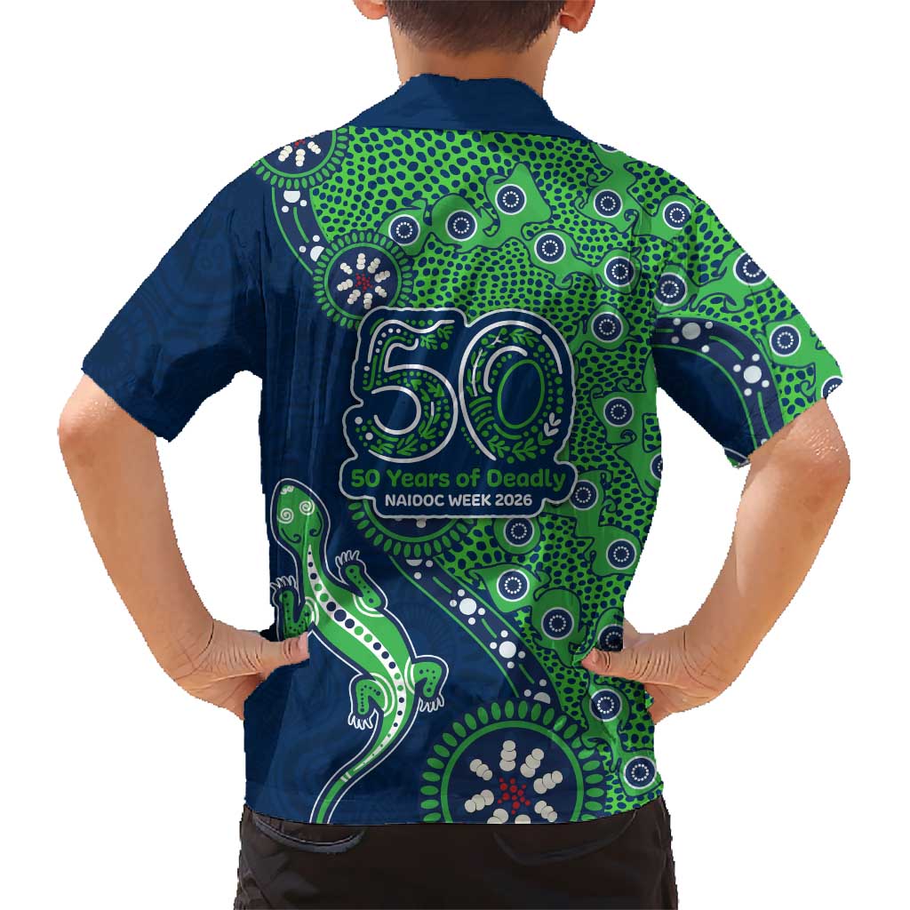 Canberra Raiders NAIDOC Week 2026 Hawaiian Shirt Aboriginal Lizard Dot Painting - 50 Years of Deadly