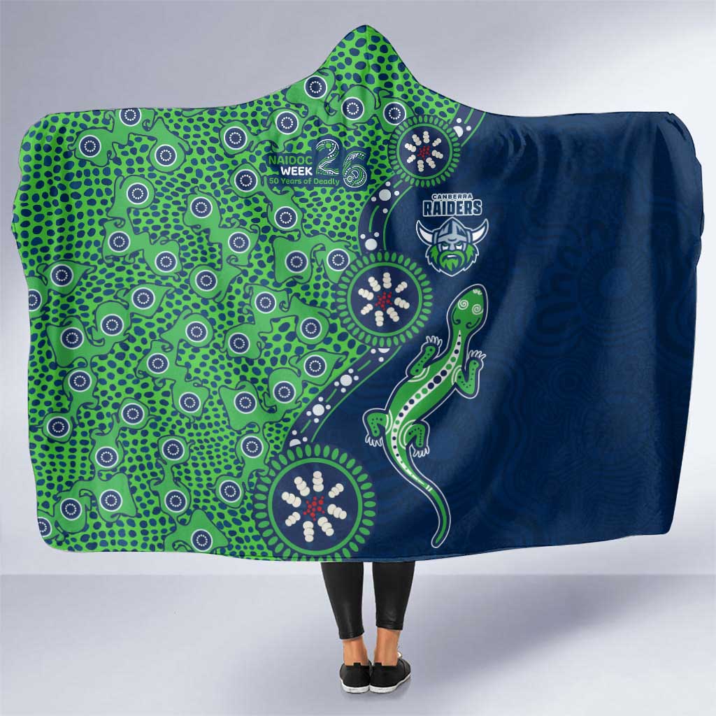 Canberra Raiders NAIDOC Week 2026 Hooded Blanket Aboriginal Lizard Dot Painting - 50 Years of Deadly