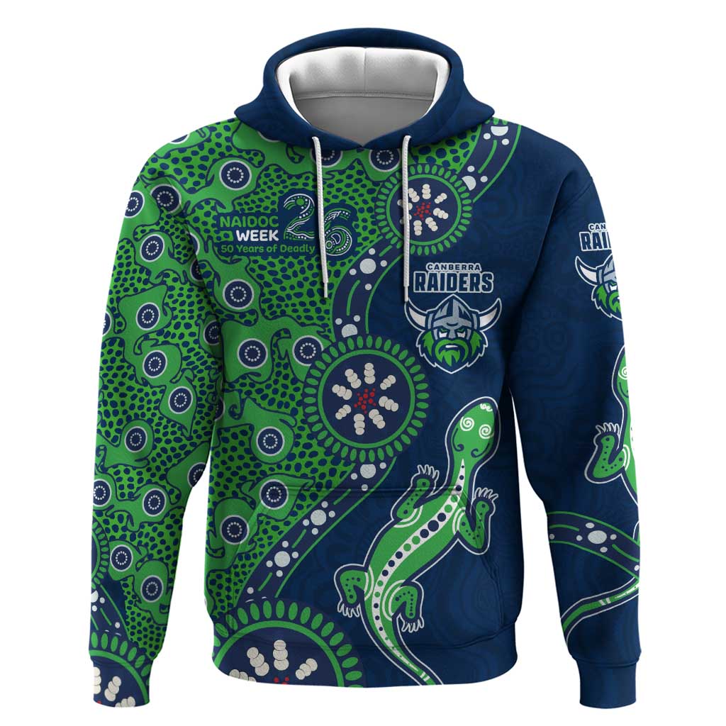 Canberra Raiders NAIDOC Week 2026 Hoodie Aboriginal Lizard Dot Painting - 50 Years of Deadly