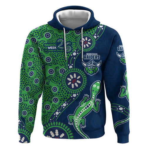 Canberra Raiders NAIDOC Week 2026 Hoodie Aboriginal Lizard Dot Painting - 50 Years of Deadly