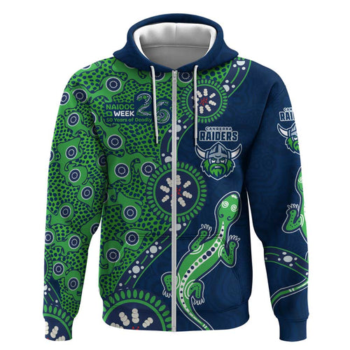 Canberra Raiders NAIDOC Week 2026 Hoodie Aboriginal Lizard Dot Painting - 50 Years of Deadly