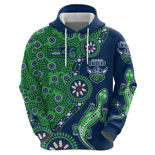 Canberra Raiders NAIDOC Week 2026 Hoodie Aboriginal Lizard Dot Painting - 50 Years of Deadly