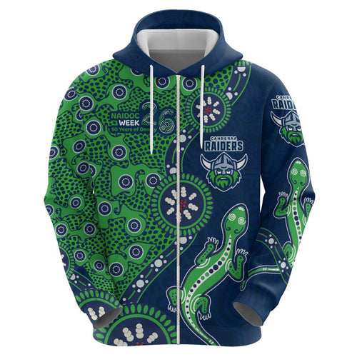 Canberra Raiders NAIDOC Week 2026 Hoodie Aboriginal Lizard Dot Painting - 50 Years of Deadly