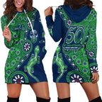 Canberra Raiders NAIDOC Week 2026 Hoodie Dress Aboriginal Lizard Dot Painting - 50 Years of Deadly