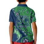 Canberra Raiders NAIDOC Week 2026 Kid Polo Shirt Aboriginal Lizard Dot Painting - 50 Years of Deadly