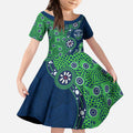 Canberra Raiders NAIDOC Week 2026 Kid Short Sleeve Dress Aboriginal Lizard Dot Painting - 50 Years of Deadly