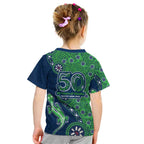 Canberra Raiders NAIDOC Week 2026 Kid T Shirt Aboriginal Lizard Dot Painting - 50 Years of Deadly