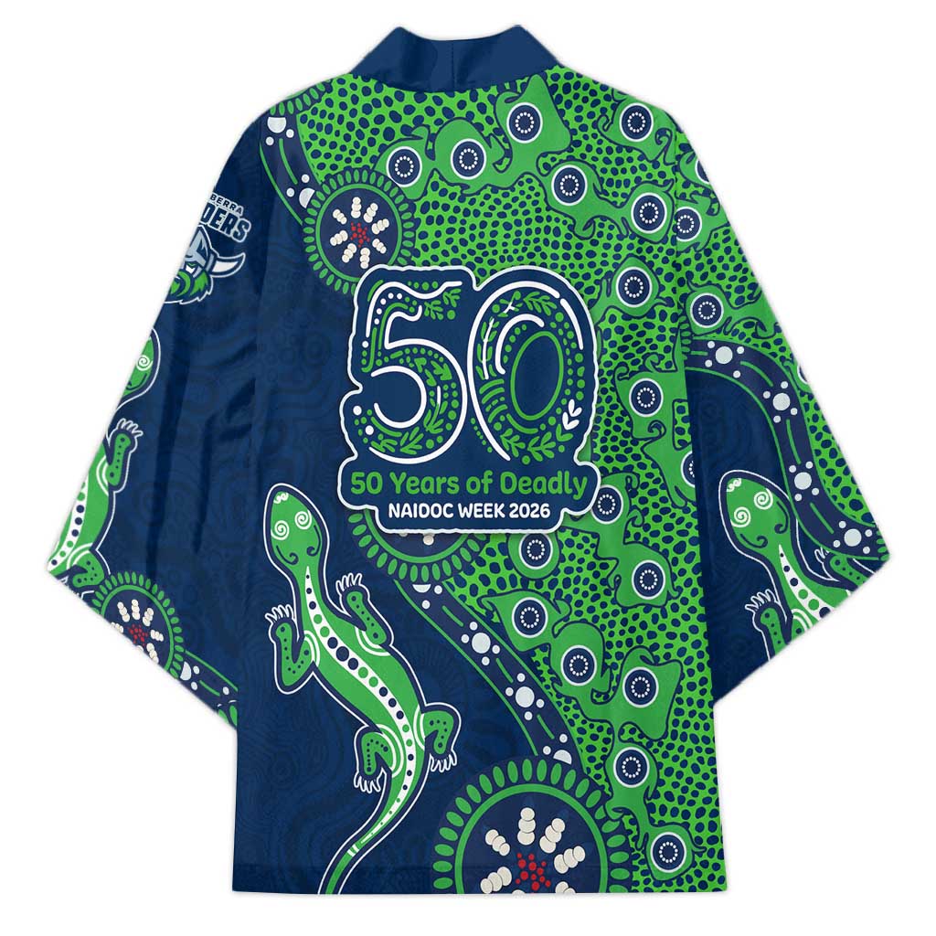 Canberra Raiders NAIDOC Week 2026 Kimono Aboriginal Lizard Dot Painting - 50 Years of Deadly