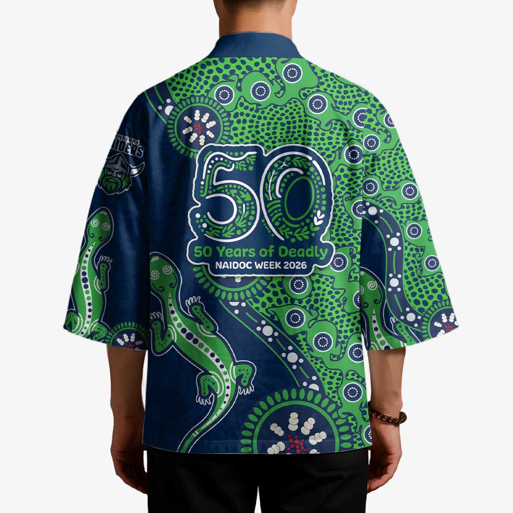 Canberra Raiders NAIDOC Week 2026 Kimono Aboriginal Lizard Dot Painting - 50 Years of Deadly