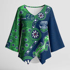 Canberra Raiders NAIDOC Week 2026 Kimono Sleeve Blouse Aboriginal Lizard Dot Painting - 50 Years of Deadly