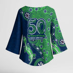 Canberra Raiders NAIDOC Week 2026 Kimono Sleeve Blouse Aboriginal Lizard Dot Painting - 50 Years of Deadly
