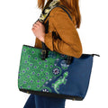 Canberra Raiders NAIDOC Week 2026 Leather Tote Bag Aboriginal Lizard Dot Painting - 50 Years of Deadly