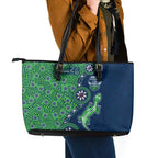 Canberra Raiders NAIDOC Week 2026 Leather Tote Bag Aboriginal Lizard Dot Painting - 50 Years of Deadly