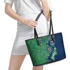 Canberra Raiders NAIDOC Week 2026 Leather Tote Bag Aboriginal Lizard Dot Painting - 50 Years of Deadly