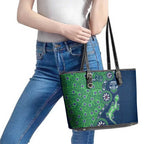 Canberra Raiders NAIDOC Week 2026 Leather Tote Bag Aboriginal Lizard Dot Painting - 50 Years of Deadly