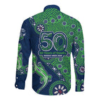 Canberra Raiders NAIDOC Week 2026 Long Sleeve Button Shirt Aboriginal Lizard Dot Painting - 50 Years of Deadly
