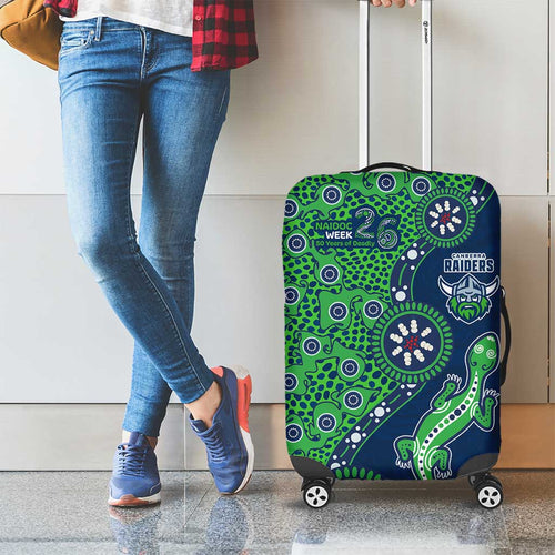 Canberra Raiders NAIDOC Week 2026 Luggage Cover Aboriginal Lizard Dot Painting - 50 Years of Deadly