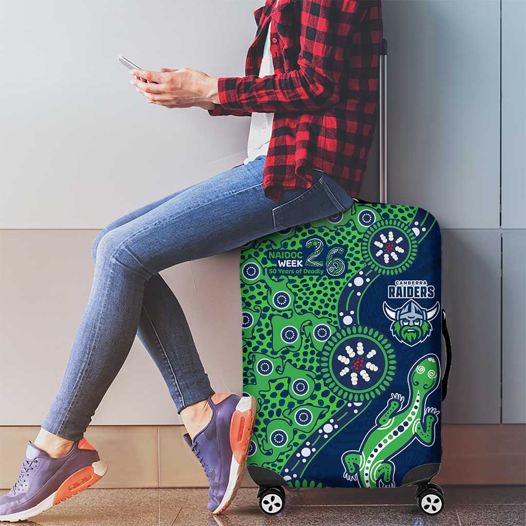 Canberra Raiders NAIDOC Week 2026 Luggage Cover Aboriginal Lizard Dot Painting - 50 Years of Deadly