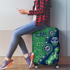 Canberra Raiders NAIDOC Week 2026 Luggage Cover Aboriginal Lizard Dot Painting - 50 Years of Deadly