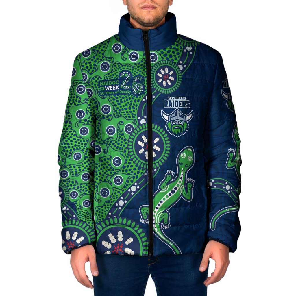 Canberra Raiders NAIDOC Week 2026 Padded Jacket Aboriginal Lizard Dot Painting - 50 Years of Deadly