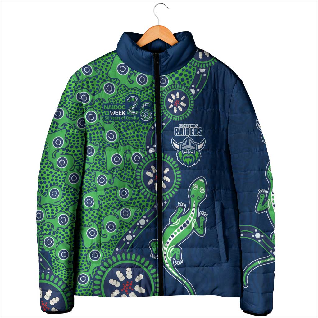 Canberra Raiders NAIDOC Week 2026 Padded Jacket Aboriginal Lizard Dot Painting - 50 Years of Deadly