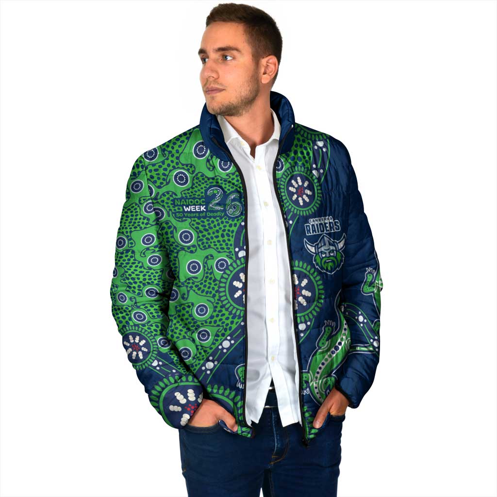 Canberra Raiders NAIDOC Week 2026 Padded Jacket Aboriginal Lizard Dot Painting - 50 Years of Deadly