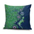 Canberra Raiders NAIDOC Week 2026 Pillow Cover Aboriginal Lizard Dot Painting - 50 Years of Deadly