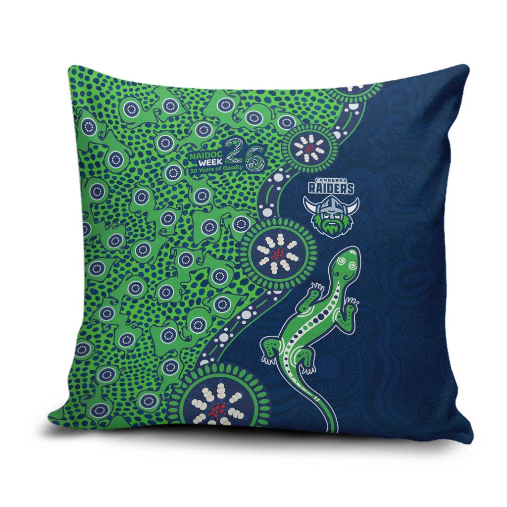Canberra Raiders NAIDOC Week 2026 Pillow Cover Aboriginal Lizard Dot Painting - 50 Years of Deadly