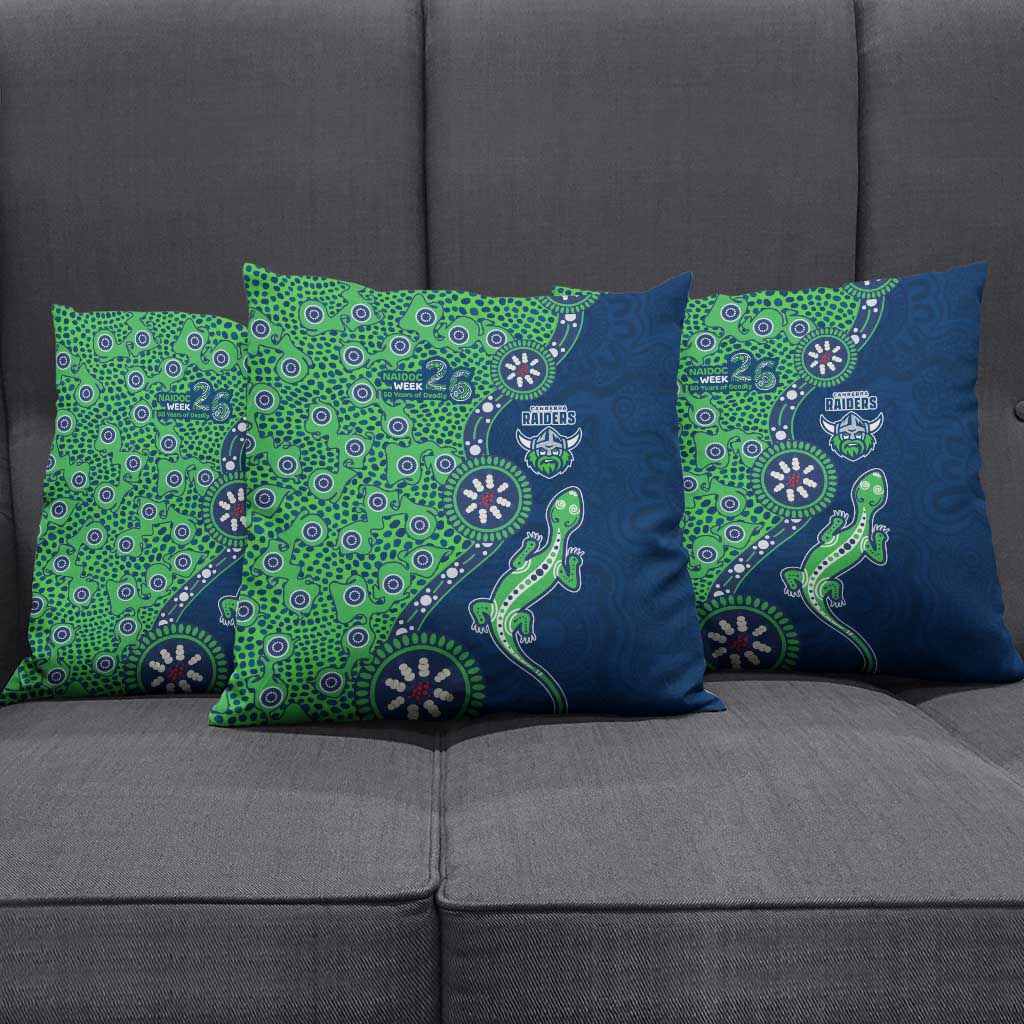 Canberra Raiders NAIDOC Week 2026 Pillow Cover Aboriginal Lizard Dot Painting - 50 Years of Deadly