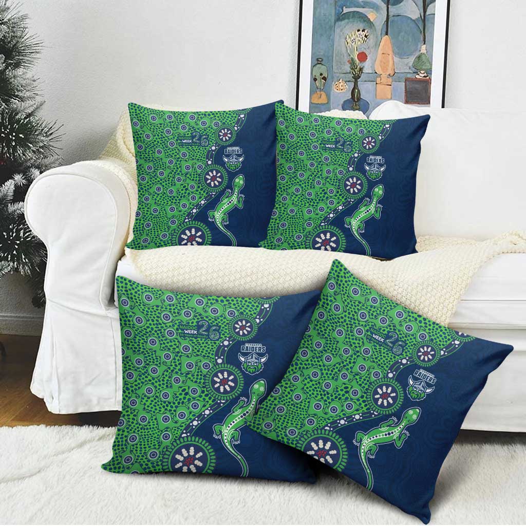 Canberra Raiders NAIDOC Week 2026 Pillow Cover Aboriginal Lizard Dot Painting - 50 Years of Deadly