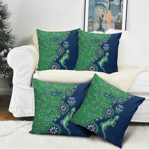 Canberra Raiders NAIDOC Week 2026 Pillow Cover Aboriginal Lizard Dot Painting - 50 Years of Deadly