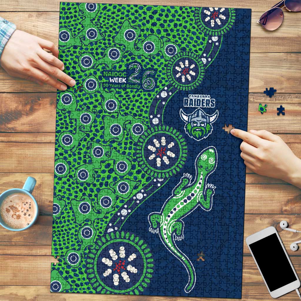 Canberra Raiders NAIDOC Week 2026 Puzzle Aboriginal Lizard Dot Painting - 50 Years of Deadly