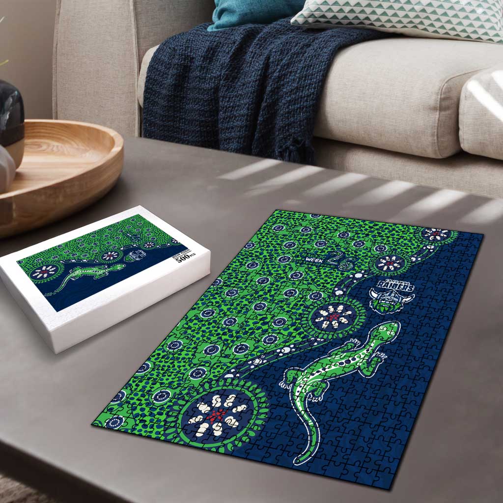 Canberra Raiders NAIDOC Week 2026 Puzzle Aboriginal Lizard Dot Painting - 50 Years of Deadly