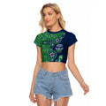 Canberra Raiders NAIDOC Week 2026 Raglan Cropped T Shirt Aboriginal Lizard Dot Painting - 50 Years of Deadly