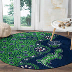 Canberra Raiders NAIDOC Week 2026 Round Carpet Aboriginal Lizard Dot Painting - 50 Years of Deadly