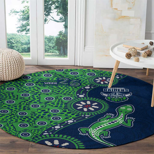 Canberra Raiders NAIDOC Week 2026 Round Carpet Aboriginal Lizard Dot Painting - 50 Years of Deadly
