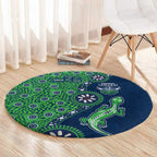 Canberra Raiders NAIDOC Week 2026 Round Carpet Aboriginal Lizard Dot Painting - 50 Years of Deadly