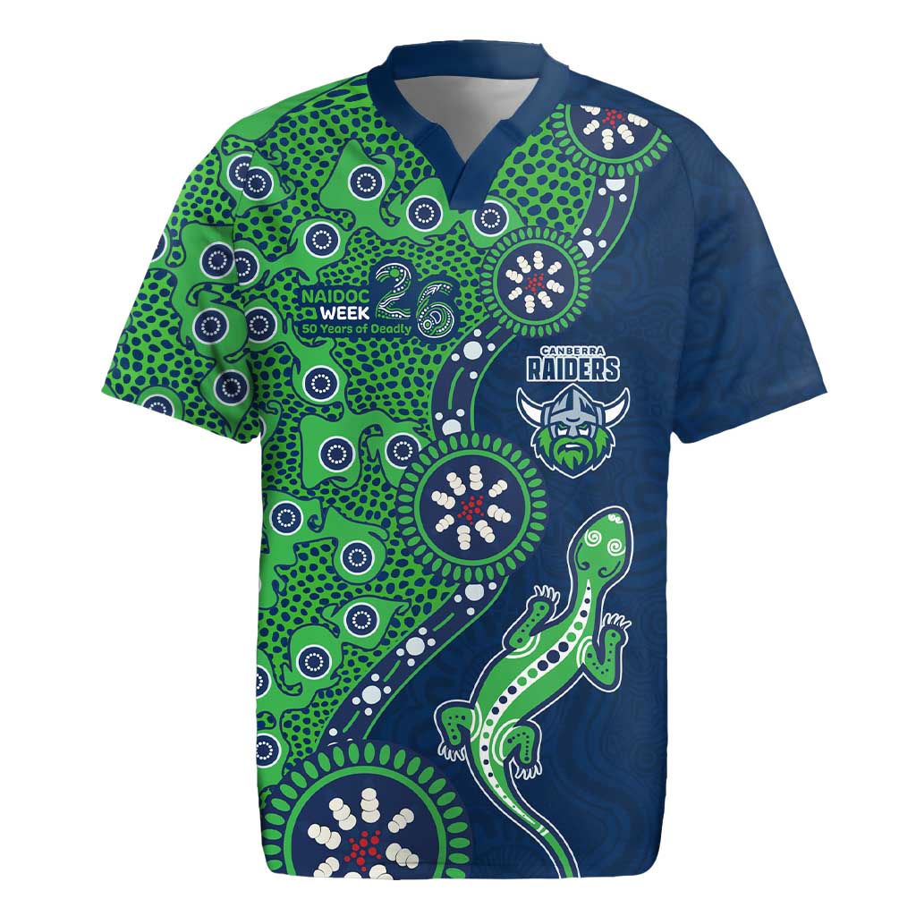Canberra Raiders NAIDOC Week 2026 Rugby Jersey Aboriginal Lizard Dot Painting - 50 Years of Deadly