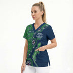 Canberra Raiders NAIDOC Week 2026 Scrub Top Aboriginal Lizard Dot Painting - 50 Years of Deadly
