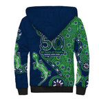 Canberra Raiders NAIDOC Week 2026 Sherpa Hoodie Aboriginal Lizard Dot Painting - 50 Years of Deadly