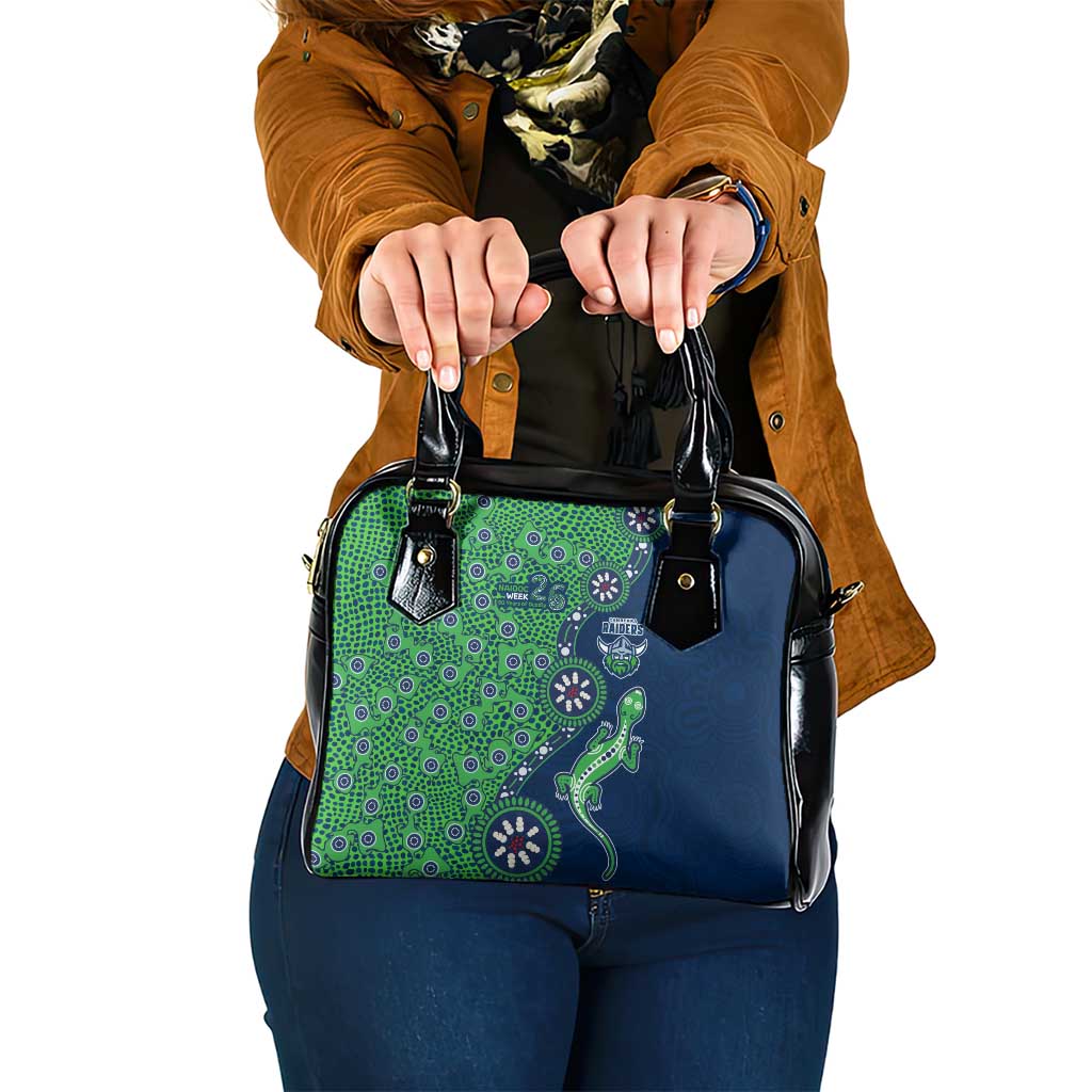 Canberra Raiders NAIDOC Week 2026 Shoulder Handbag Aboriginal Lizard Dot Painting - 50 Years of Deadly