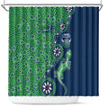 Canberra Raiders NAIDOC Week 2026 Shower Curtain Aboriginal Lizard Dot Painting - 50 Years of Deadly